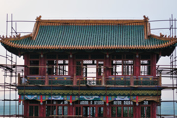 Construction of the Chinese-style building