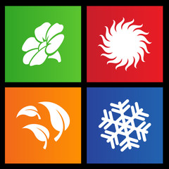 vector illustration of metro style four seasons icons