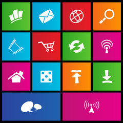 vector illustration of metro style web icons