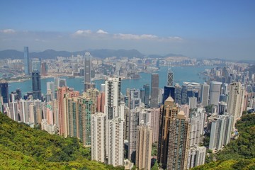 Fototapeta na wymiar widok z Victoria Peak Hong Kong