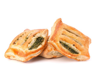 Puff pastry bun isolated on white background.