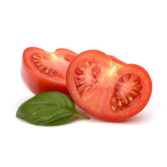 Tomato and basil leaf