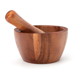 Handmade wooden mortar