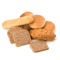 Bread loafs and buns variety