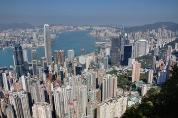 vue sur hong kong depuis le pic victoria