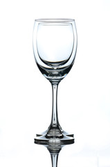 Two empty glass of wine isolated on white.