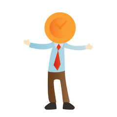 Businessman with clock on white background