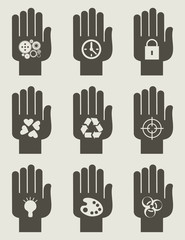 Fototapeta premium Set of hands