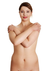 Nude overweight woman