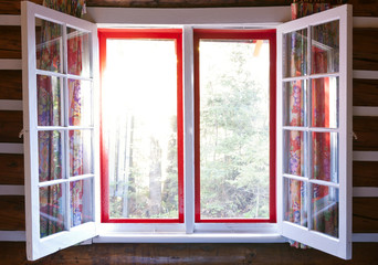 Open window in cottage