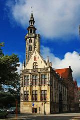Fototapeta na wymiar Stare tradycyjne flamandzki Domy w Brugge, Belgia