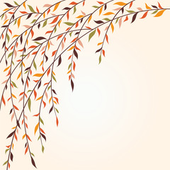 Stylized tree branches with leaves - 44114133