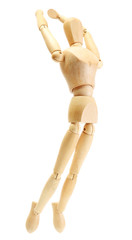 wooden mannequin isolated on white