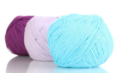 Knitting yarn isolated on white