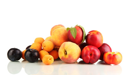 Naklejka na ściany i meble Ripe fruit and berries isolated on white