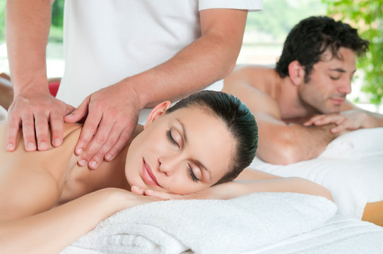 Couple Relaxing With Massage