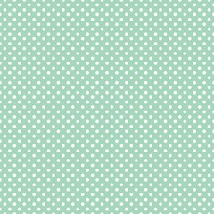 Polka dots on fresh mint background seamless vector pattern - 44118397