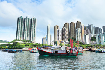 typhoon shelter in Hong Kong, aberdeen - Powered by Adobe