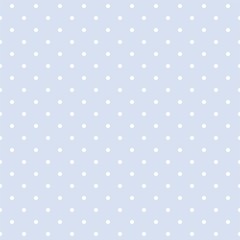 Vector seamless pattern with white polka dots on blue background