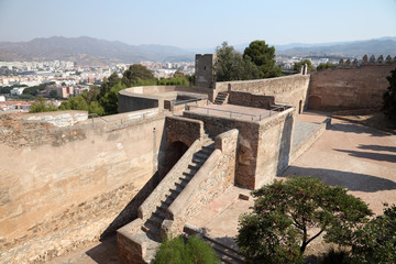 Fototapeta premium Ramparts of Gibralfaro in Malaga, Andalusia Spain