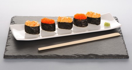 Sushi on plate