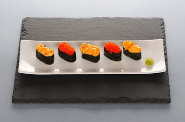 Sushi on plate