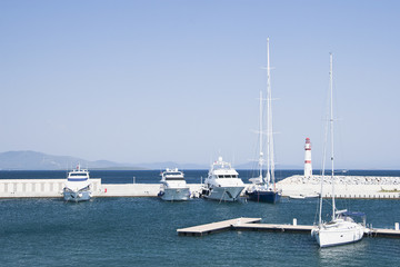 Fototapeta premium Marina with yachts and boats