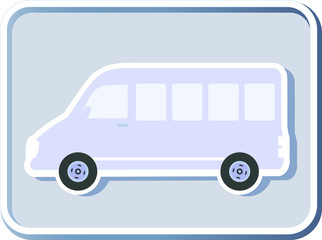 icon with isolated minibus