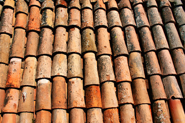 Texture of old clay tiles