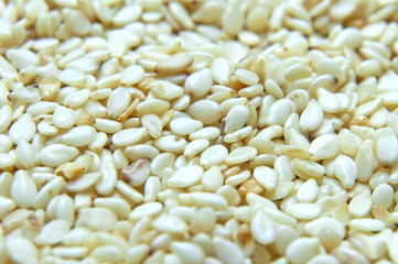 Close up of pile of sesame seeds