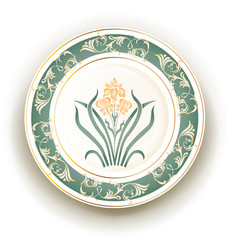 plate with art nouveau design - 44123369
