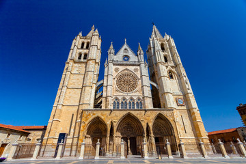 Fototapeta na wymiar Cathedral of Leon, Spain