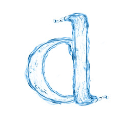 Fototapeta na wymiar One letter of water alphabet