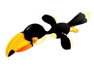 Cartoon hornbill flying © sararoom