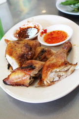 Grilled chicken Leg on plate