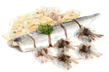 Fresh Seafood saba shrimp squid