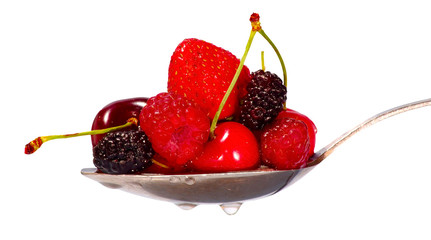 berries in a spoon