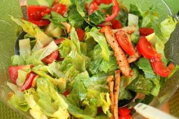 Salat mit Putenstreifen