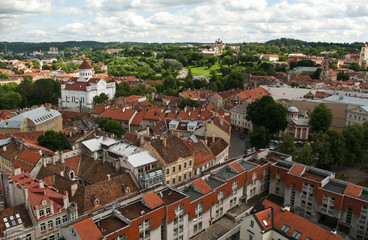 Fototapeta na wymiar Vilnius old town panorama, letni dzień