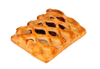 Pie with berry filling isolated