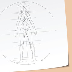 Futuristic Girl Sketch