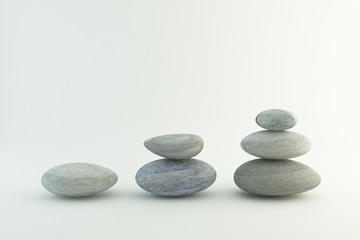 Stones and white background