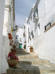 The Narrow Streets of the Andalucian Village of Frigiliana Spain © quasarphotos
