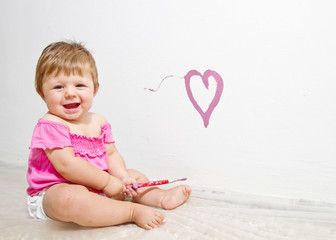 bambina che dipinge