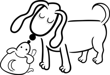 puppy and dog mom for coloring