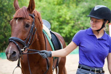 Fototapeta premium Girl with horse