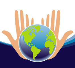 Earths future in our hands vector.