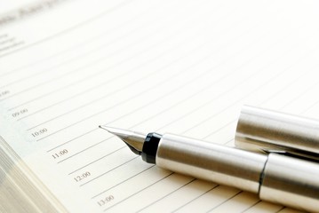 open notebook and pen for writing