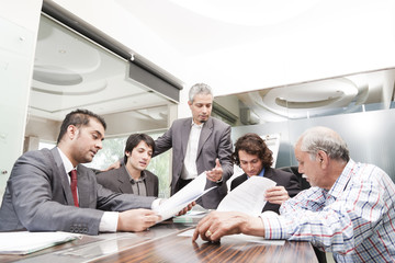 young businessman giving presentation