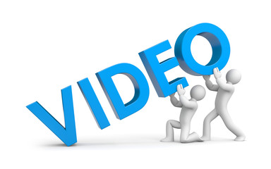 3d small people raise word video